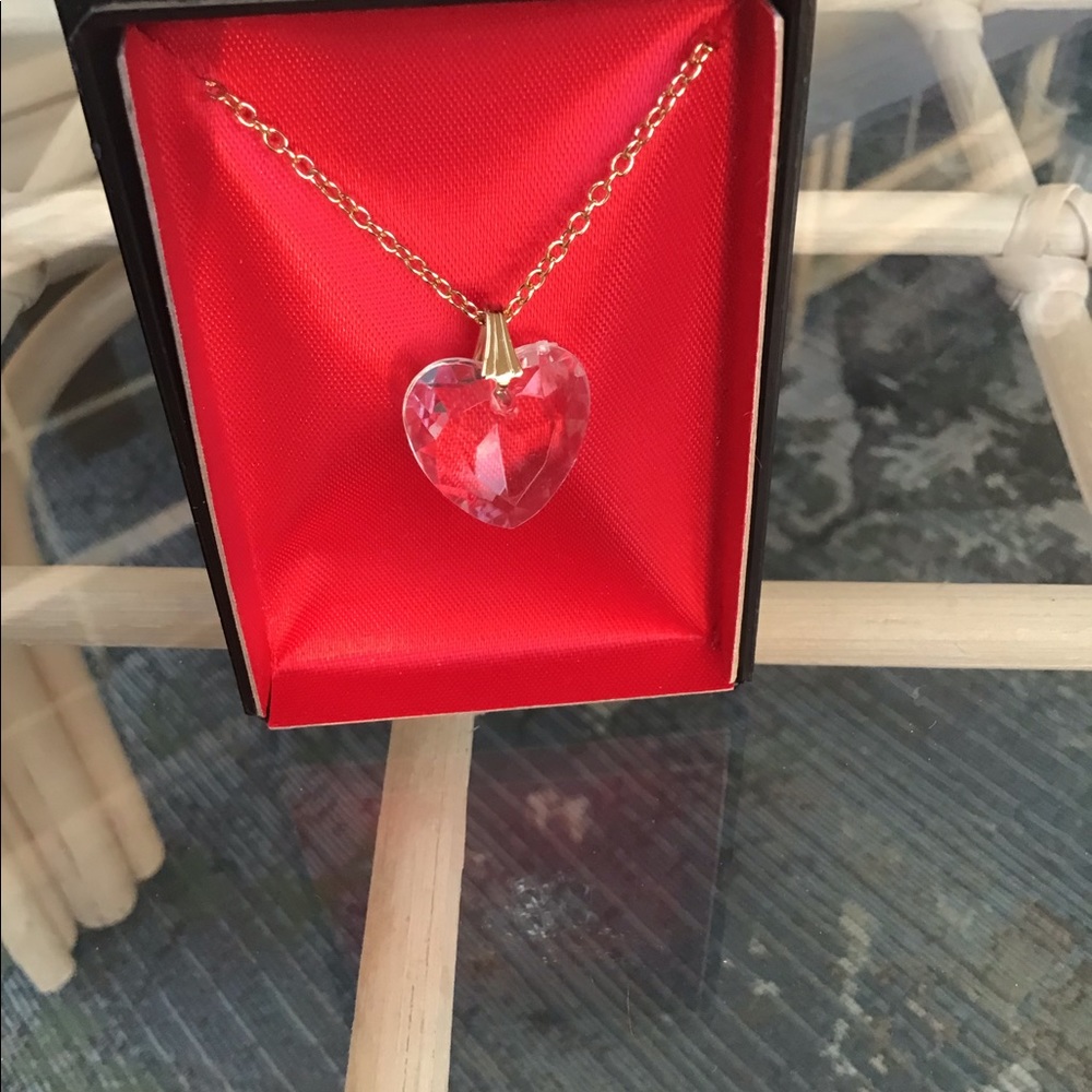 3/$10 necklace valentines Day heart crystal